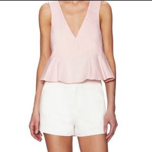 Alexis Sawyer Light Pink Ruffle Low Back Top